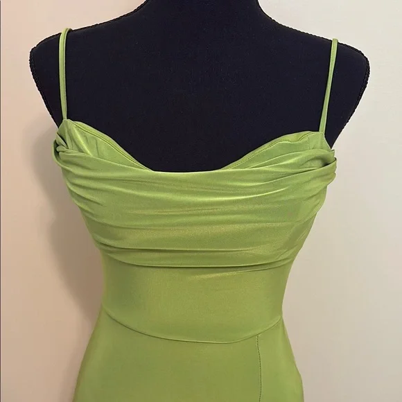 Windsor Green Spaghetti Strap Maxi Gown - Picture 2 of 5